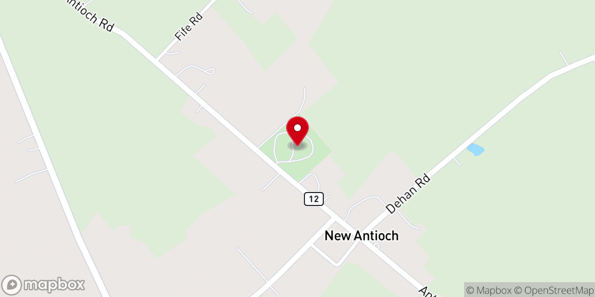Map showing location of New Antioch Church of Christ