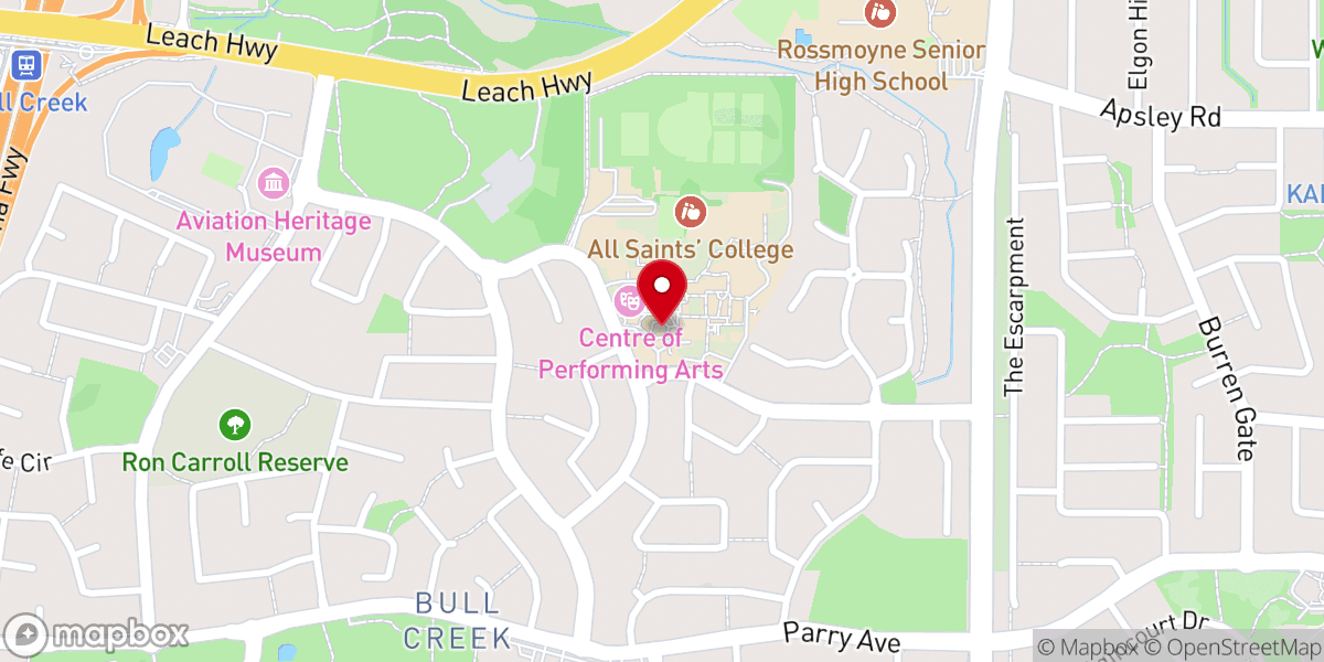 Map showing location of All Saints' Parish of Bull Creek-Leeming