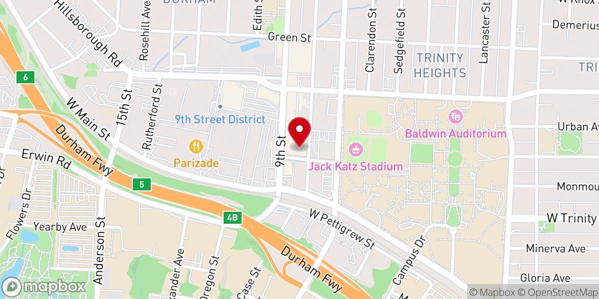 Map showing location of Blacknall Memorial Presbyterian Church