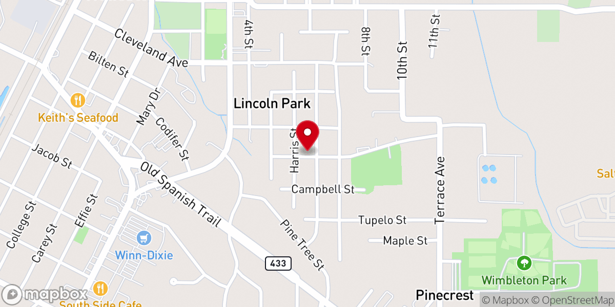 Map showing location of Little Mt Zion Baptist Church