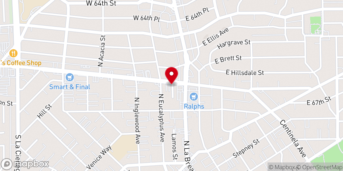 Map showing location of Centinela Four Square Gospel Church