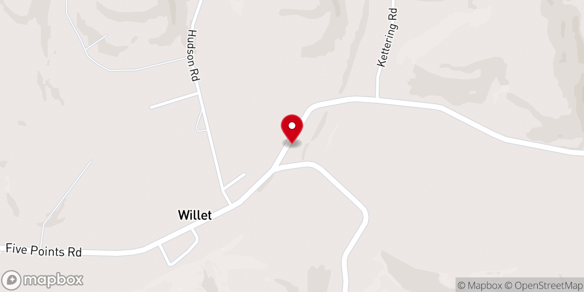 Map showing location of Plum Creek Church