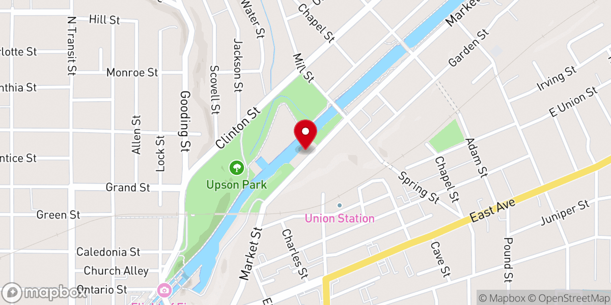 Map showing location of Lockport Locks & Erie Canal Cruises