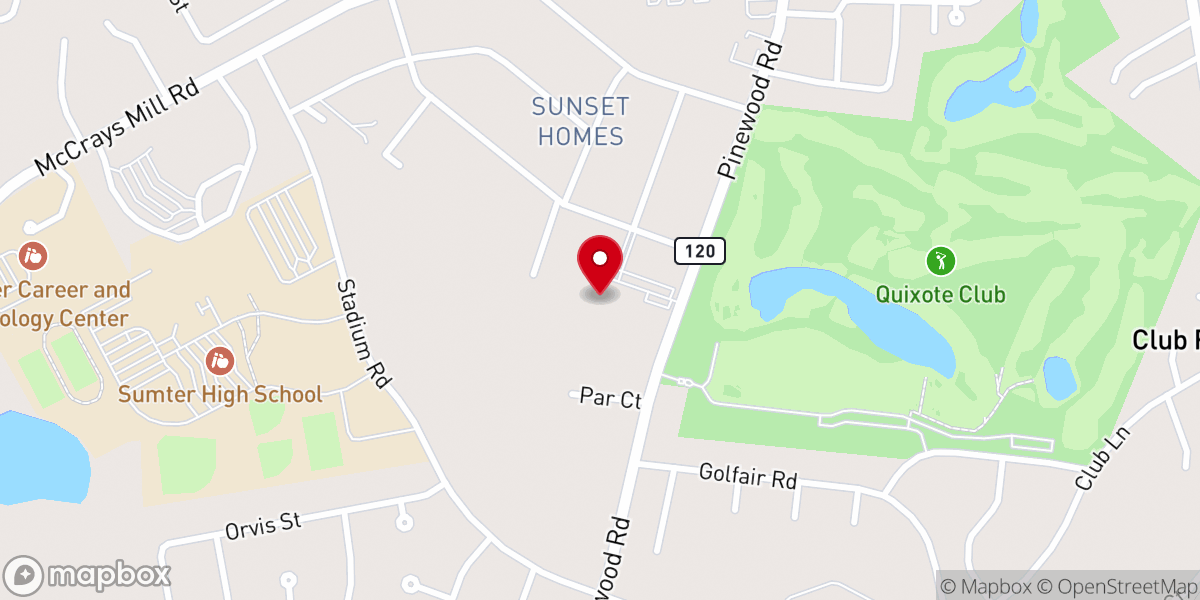 Map showing location of Westside Baptist Church