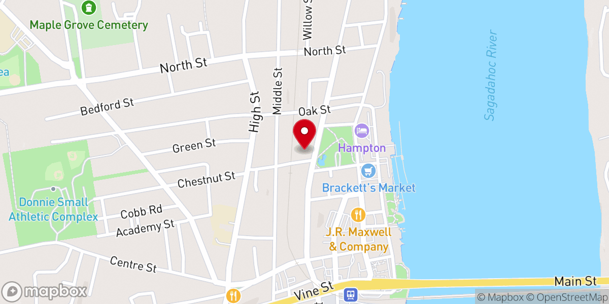 Map showing location of Winter Street Church