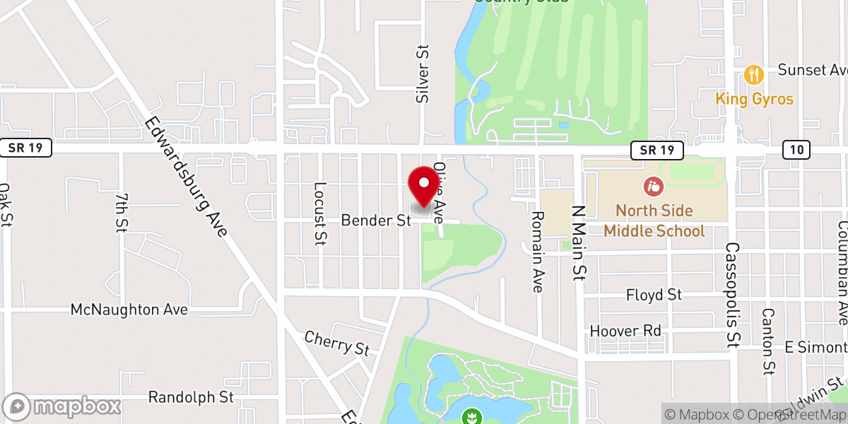 Map showing location of Willowdale Avenue Church of Christ