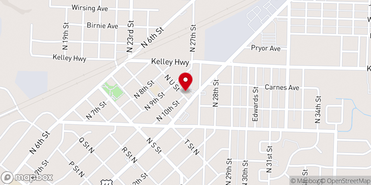 Map showing location of Calvary Baptist Church