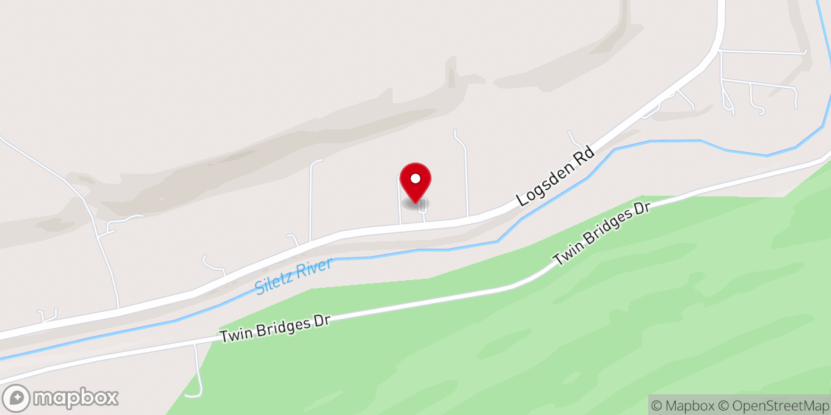 Map showing location of Logsden Neighborhood Church