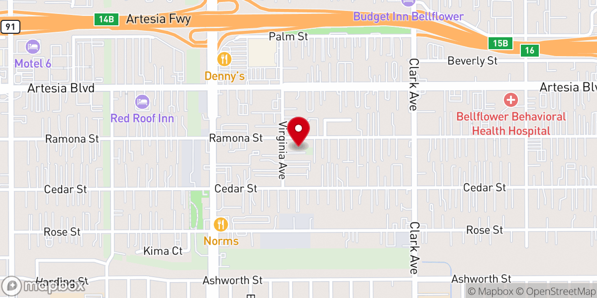 Map showing location of Bellwood Baptist Church