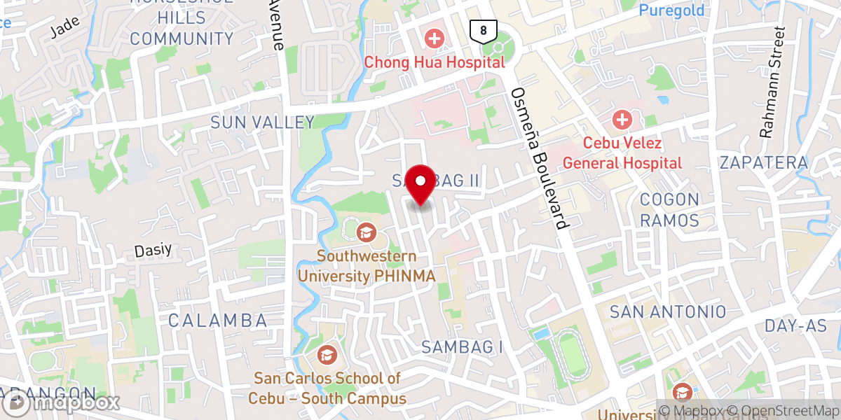 Map showing location of San Vicente Ferrer Parish-Franciscans