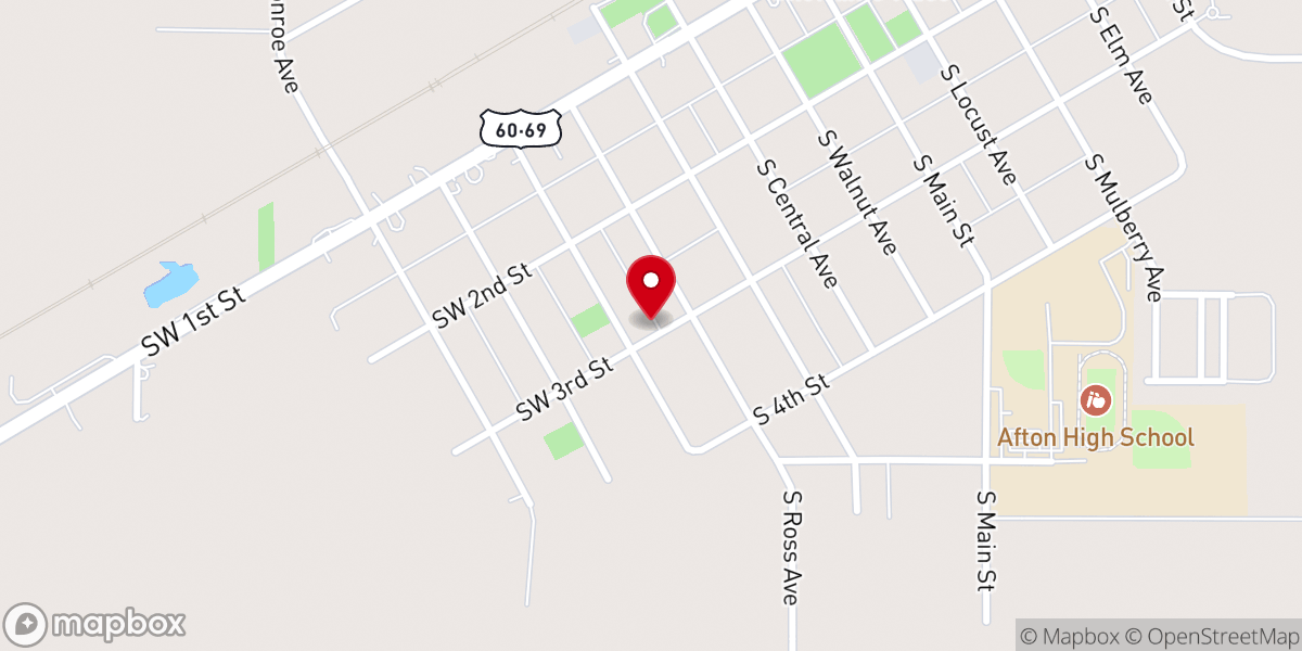 Map showing location of First Assembly of God