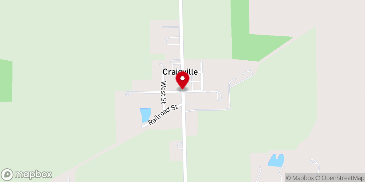 Map showing location of Craigville