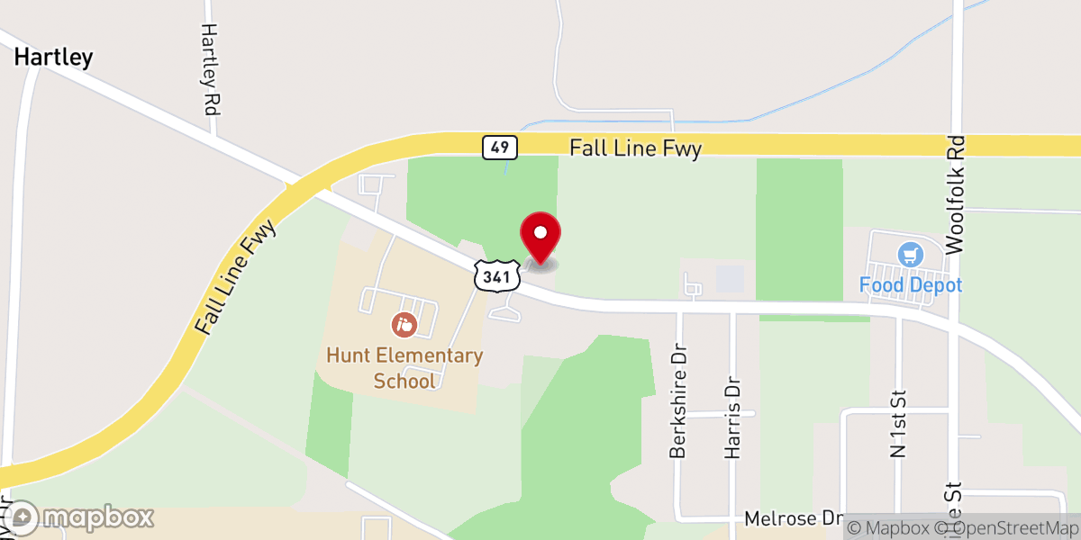 Map showing location of Christian Faith Baptist Msn