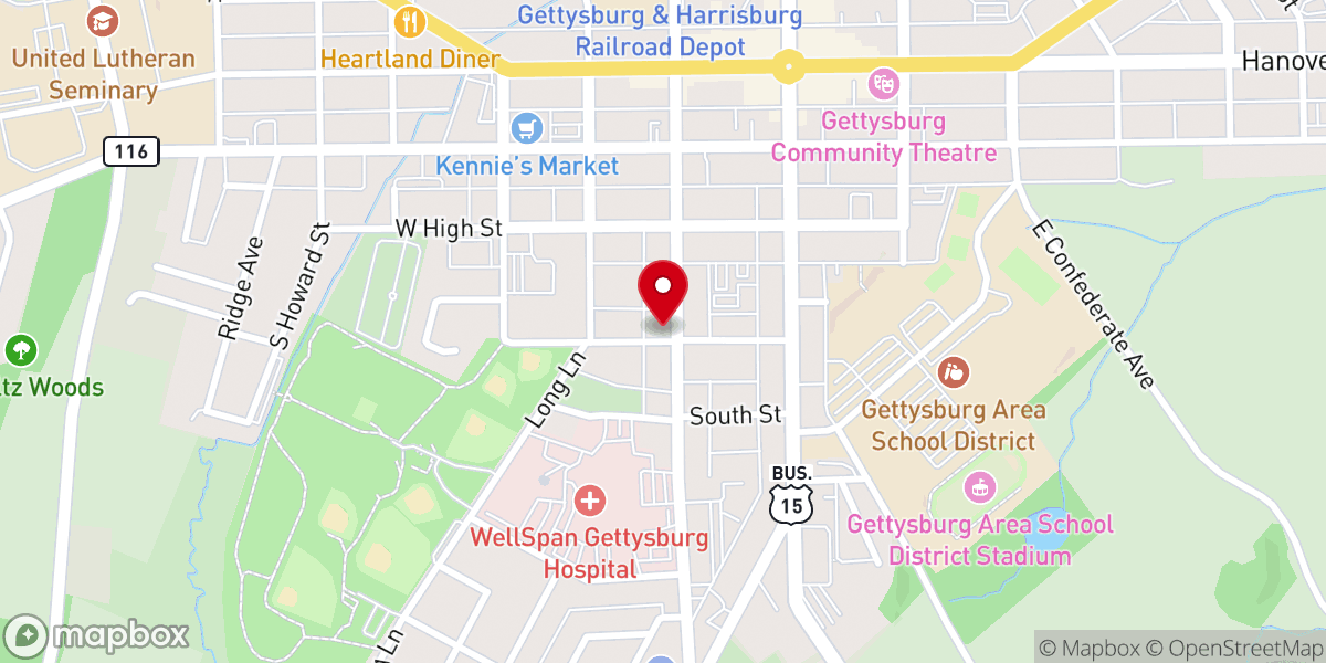 Map showing location of St. Pauls AME Zion Church