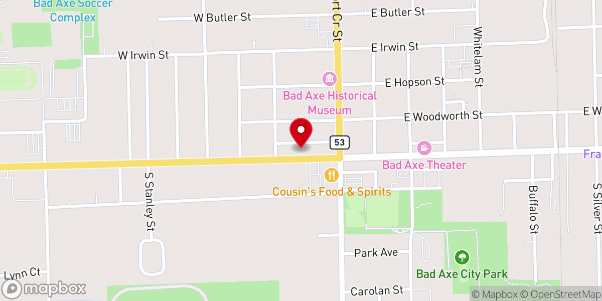 Map showing location of St. Paul's Episcopal Church