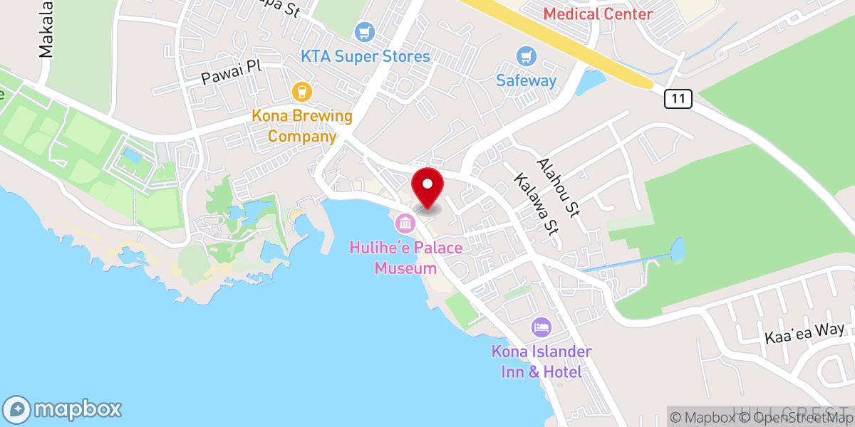 Map showing location of Mokuaikaua Church