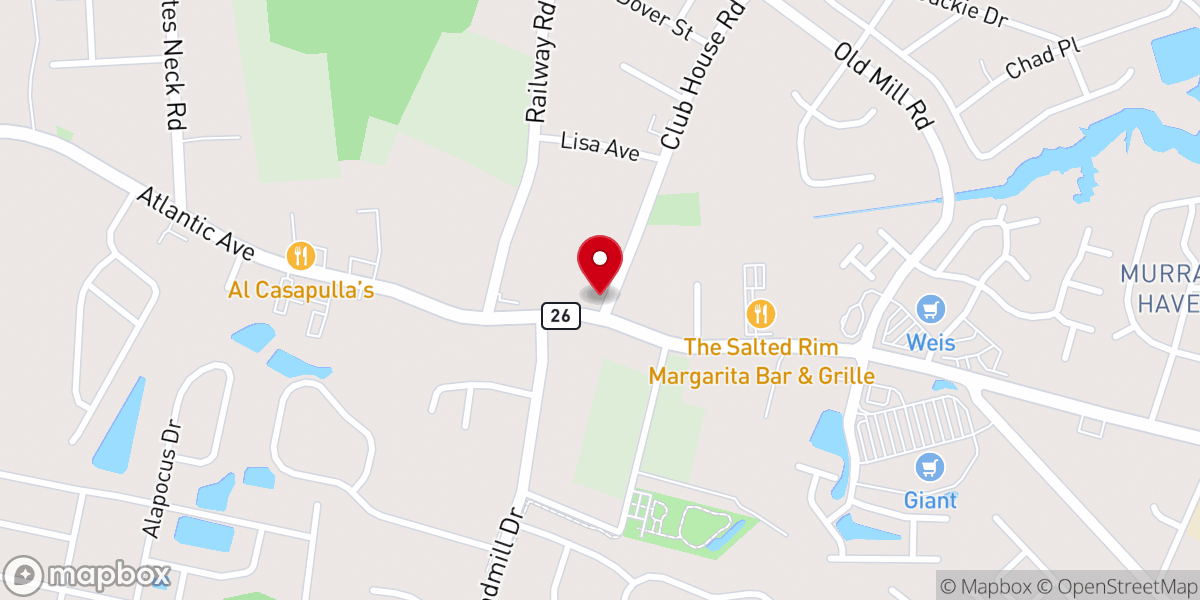 Map showing location of Millville United Methodist Church