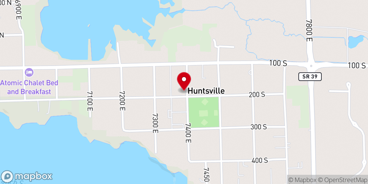 Map showing location of Huntsville Mercantile Events & Inn