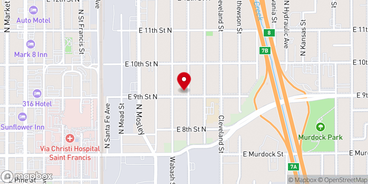 Map showing location of New Hope Baptist Church