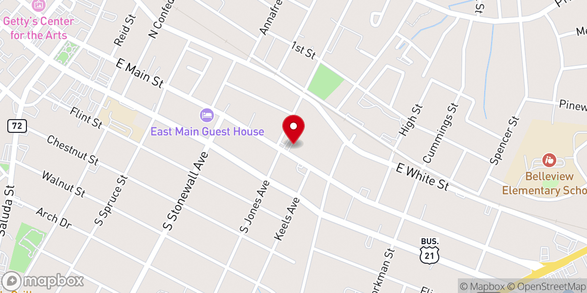 Map showing location of Park Baptist Church