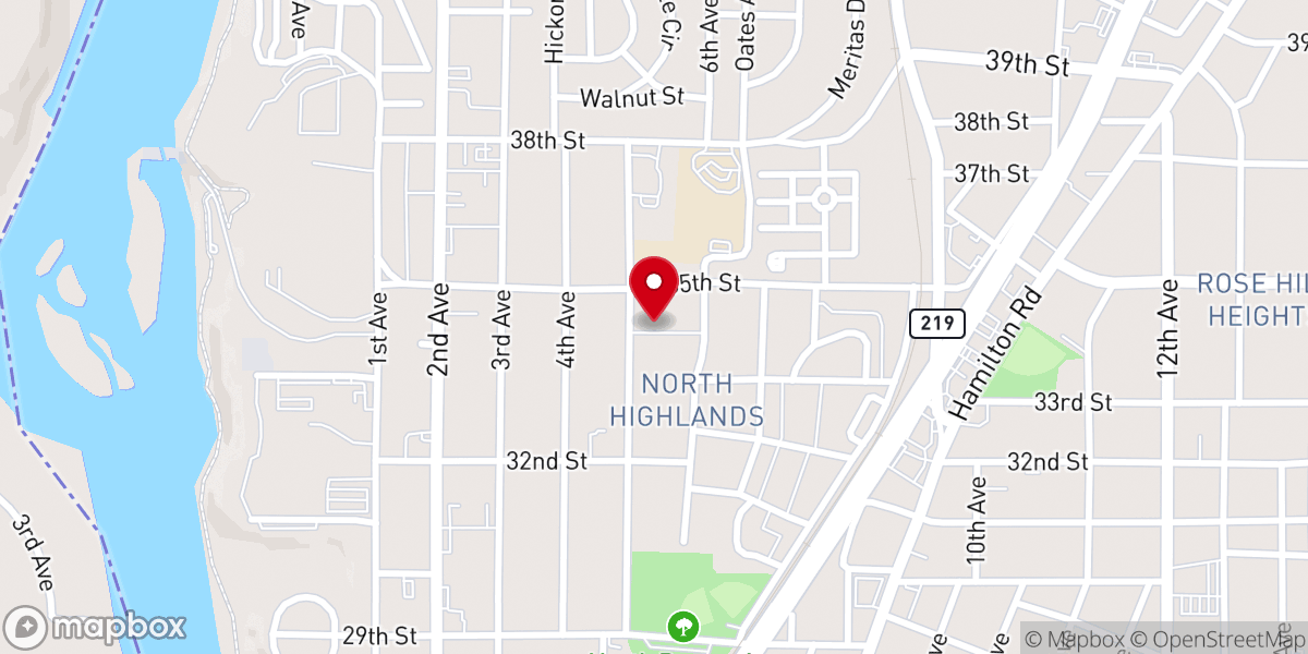 Map showing location of Highland Community Church