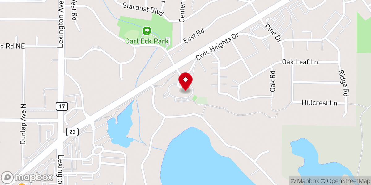 Map showing location of Centennial Community Food Shelf
