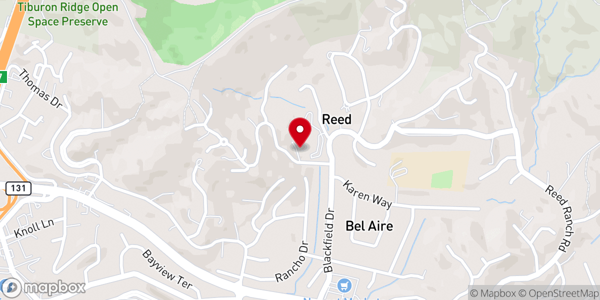 Map showing location of Congregation Kol Shofar