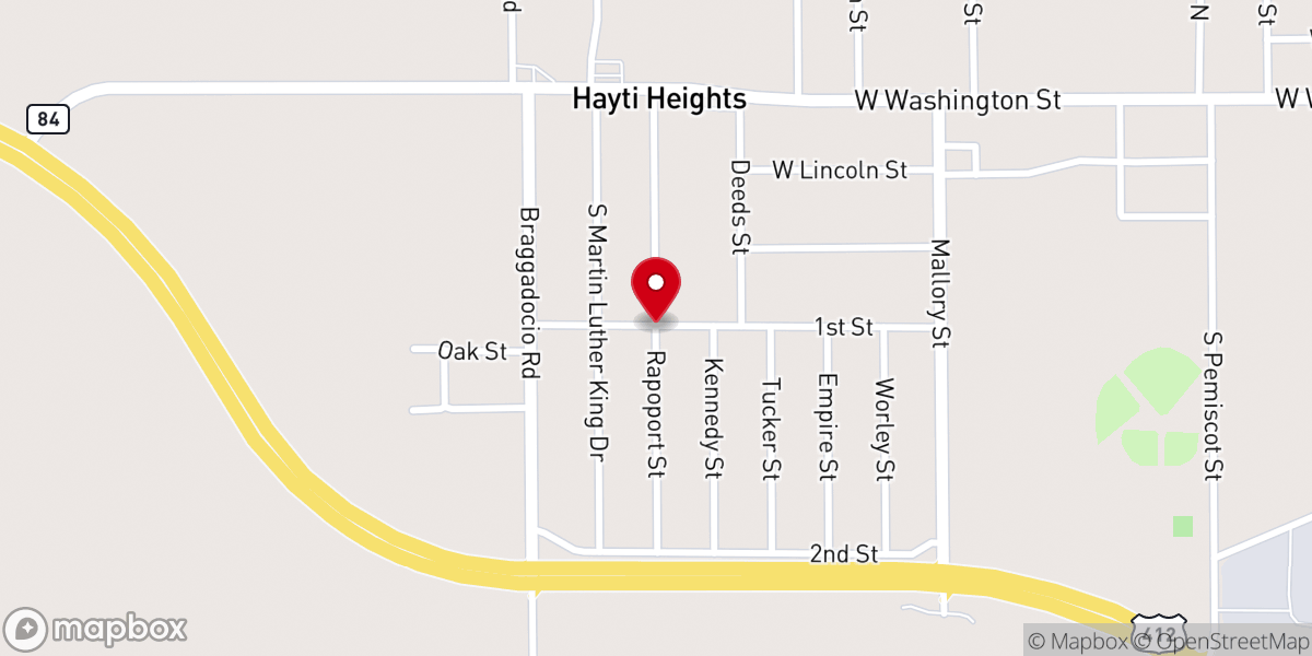Map showing location of Mt Zion Missionary Baptist