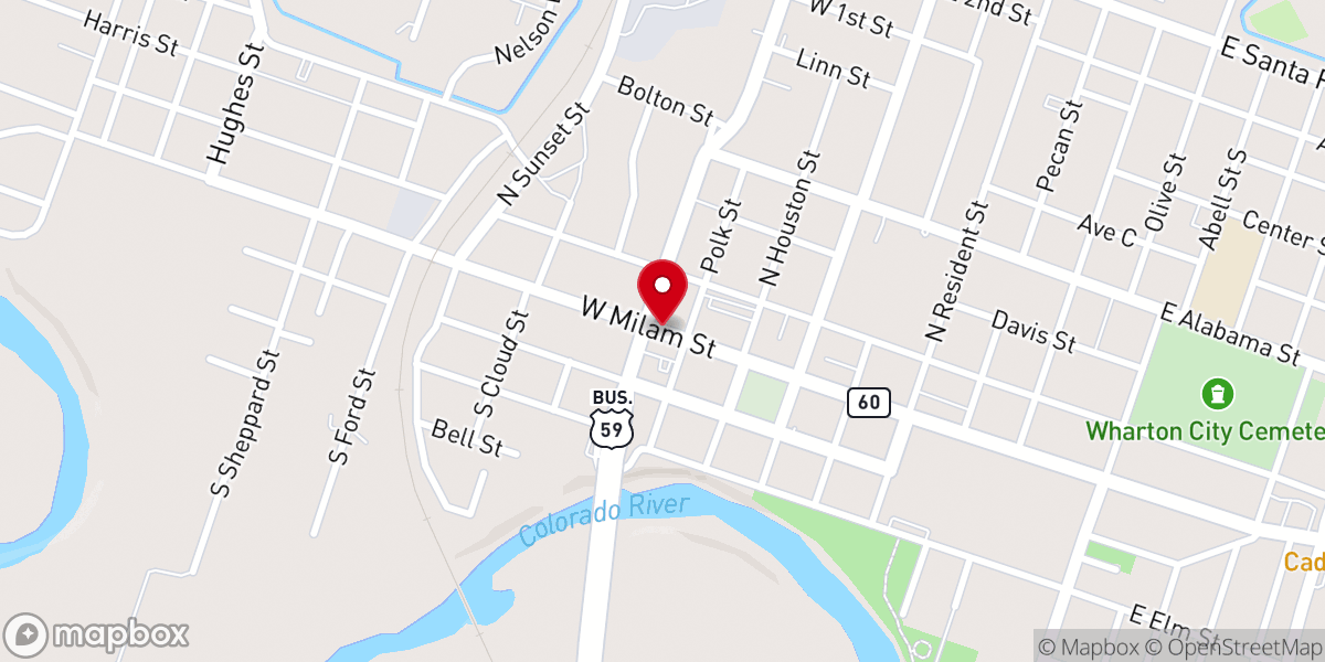 Map showing location of Wharton