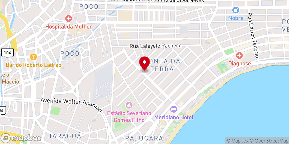Map showing location of Igreja Universal do Reino de Deus