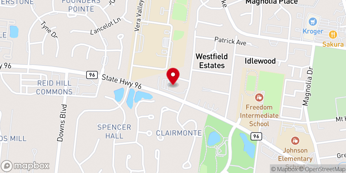 Map showing location of The Church at West Franklin