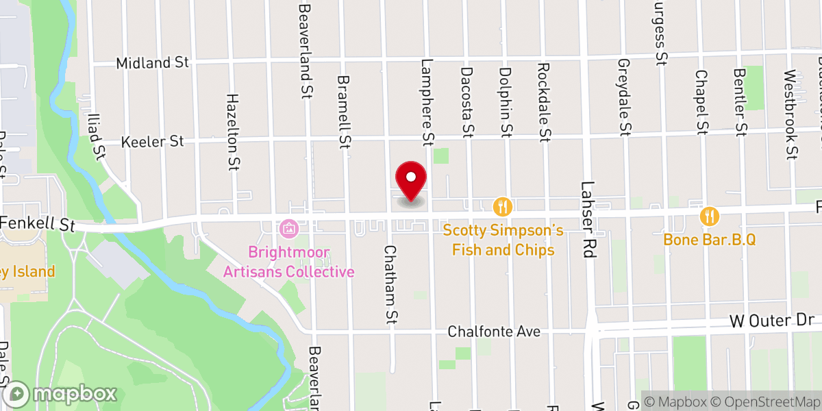Map showing location of Leland Missionary Baptist Church