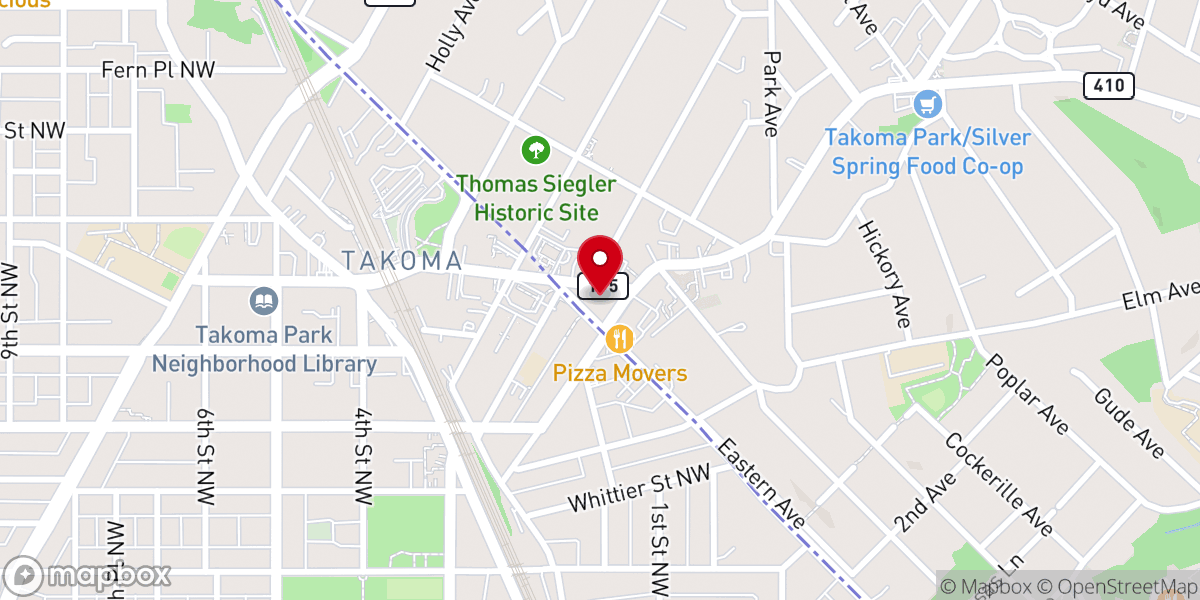Map showing location of Takoma Park Seventh-day Adventist Church