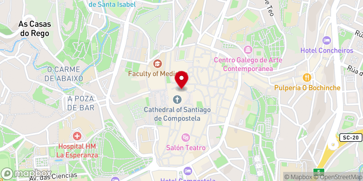 Map showing location of Capilla de San Andrés