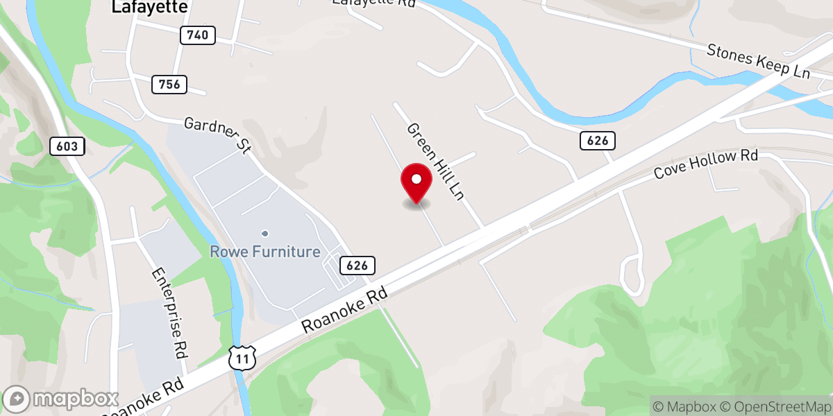 Map showing location of Moores Chapel Baptist Church