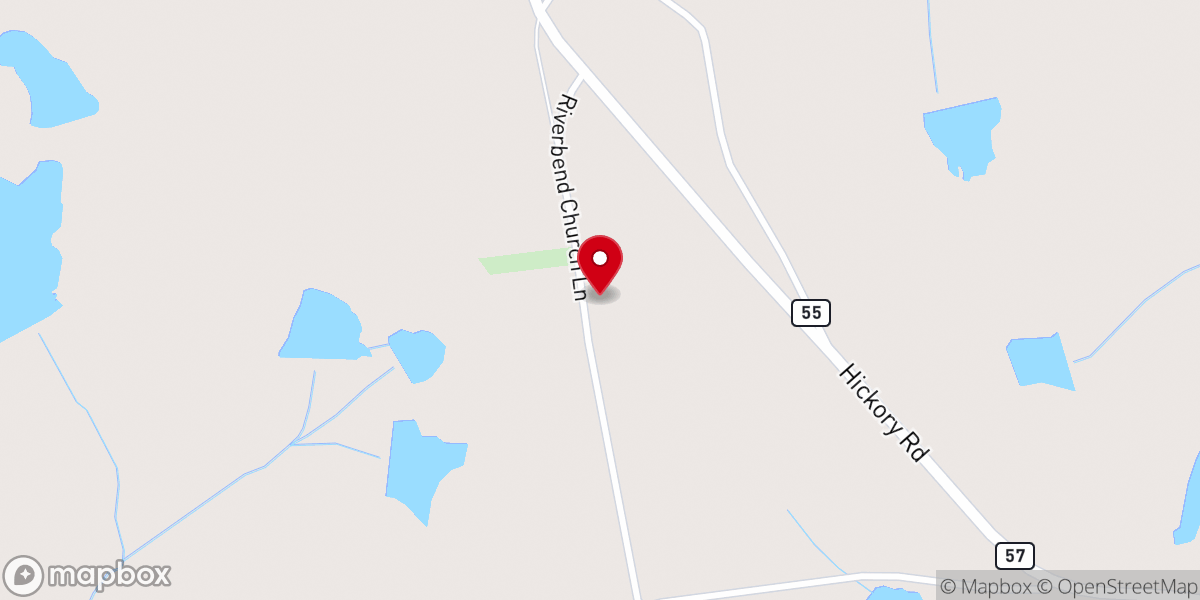 Map showing location of Riverbend Missionary Baptist Church