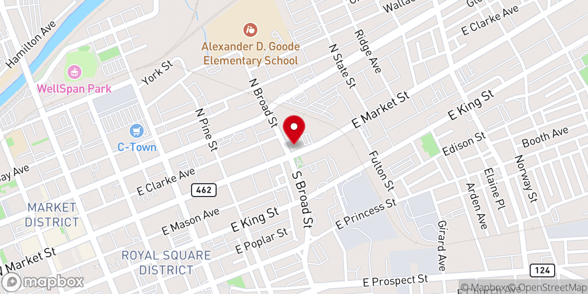 Map showing location of Friendship Baptist Church