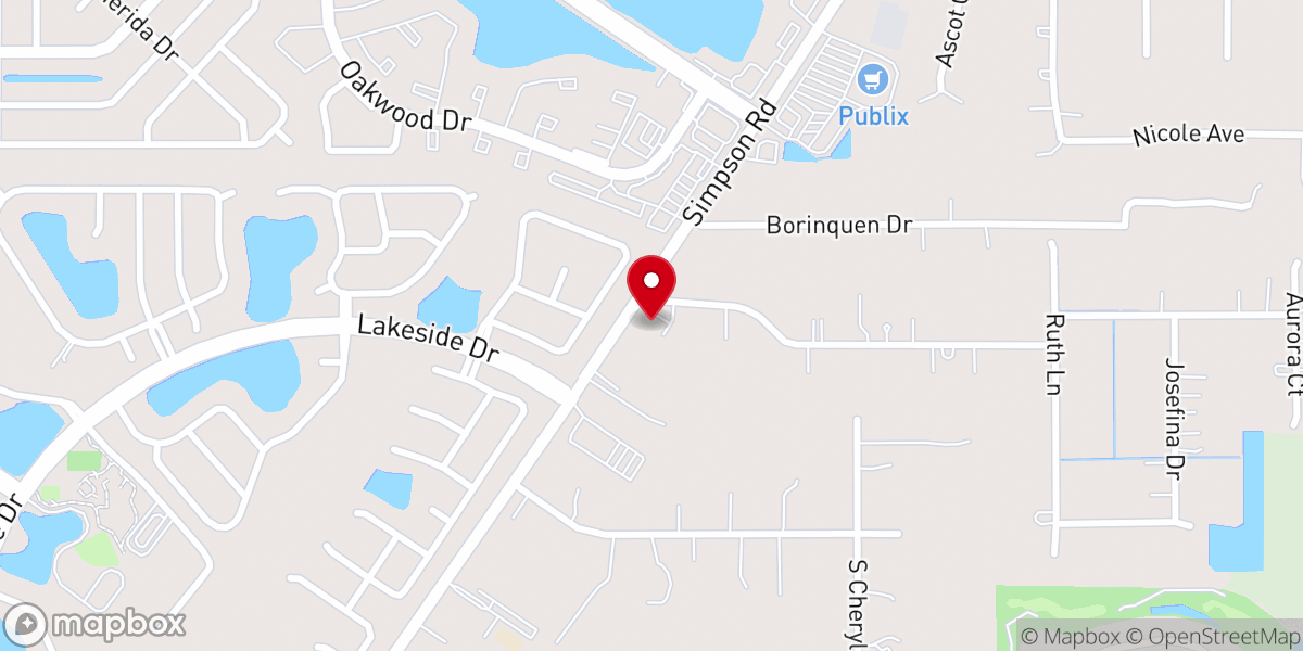 Map showing location of Iglesia de Dios de Kissimmee