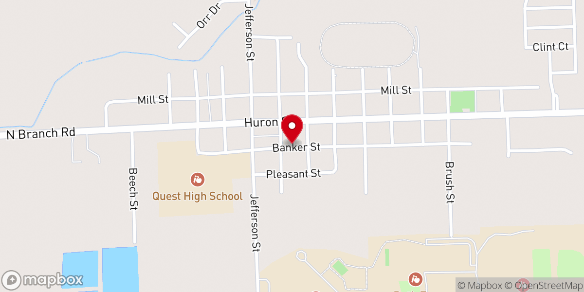 Map showing location of First Baptist Church Parking Lot