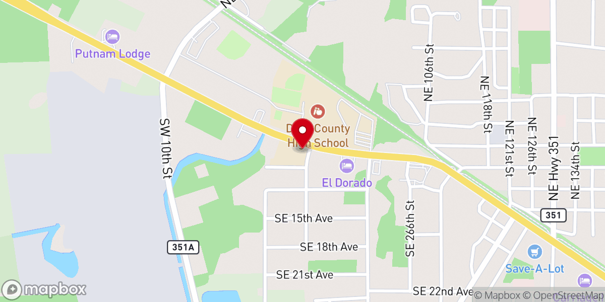 Map showing location of Cross City First Baptist Church