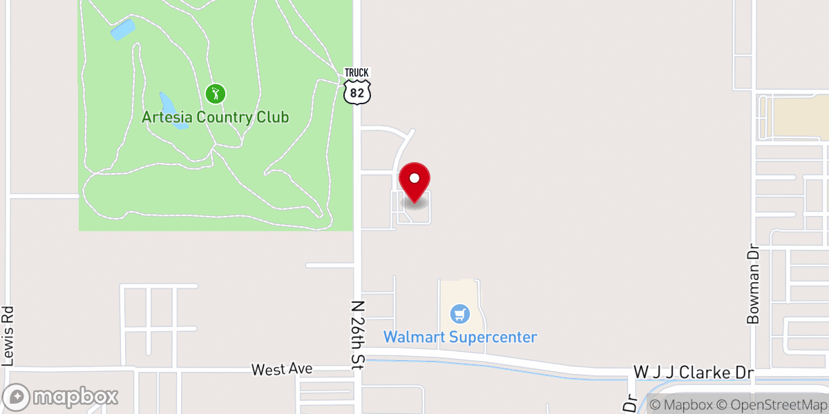 Map showing location of Hermosa Church of Christ