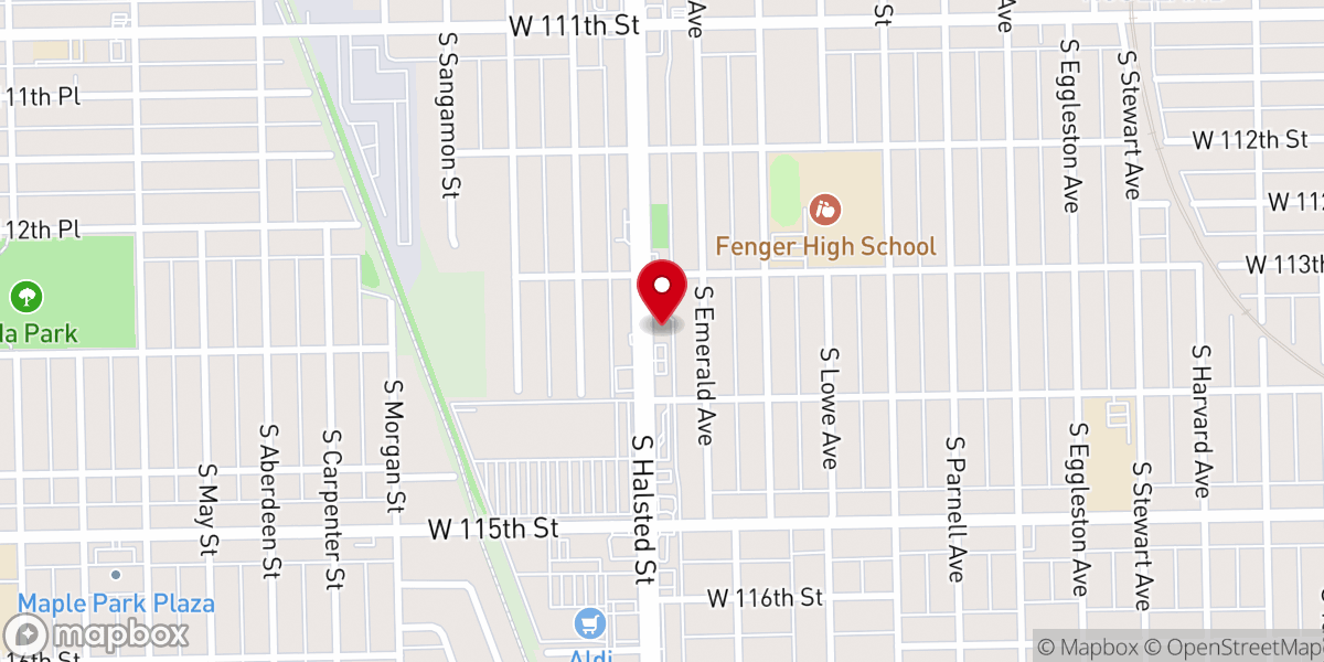 Map showing location of Sheldon Heights Church of Christ