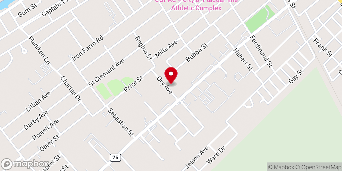 Map showing location of First Baptist Church