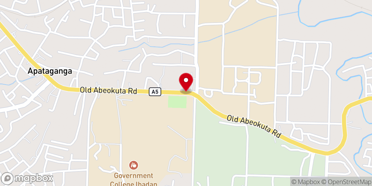 Map showing location of Methodist Church, Owode Ibadan.