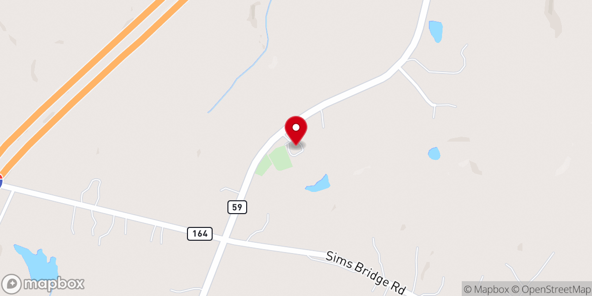 Map showing location of New Salem United Methodist Church