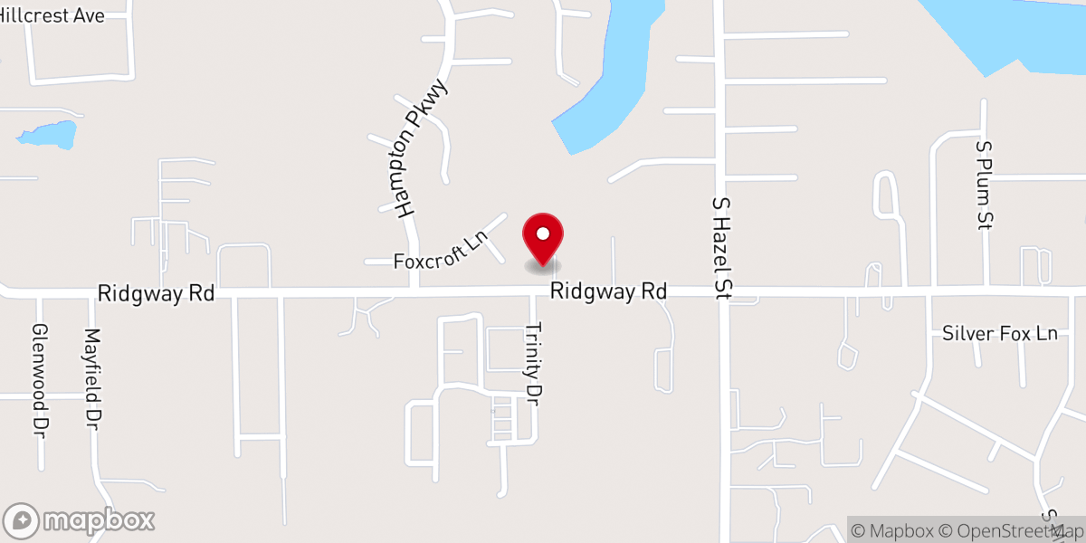 Map showing location of Victory Baptist Church