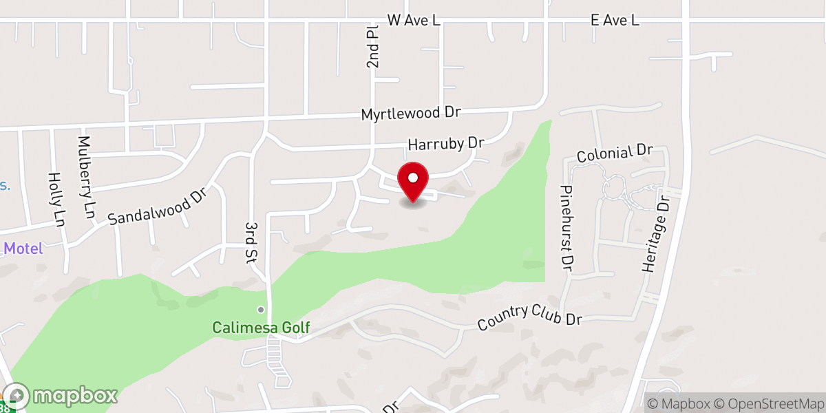 Map showing location of Foothill Bible Church of Calimesa