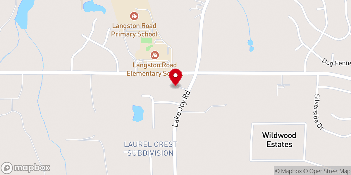 Map showing location of Heritage Baptist Church