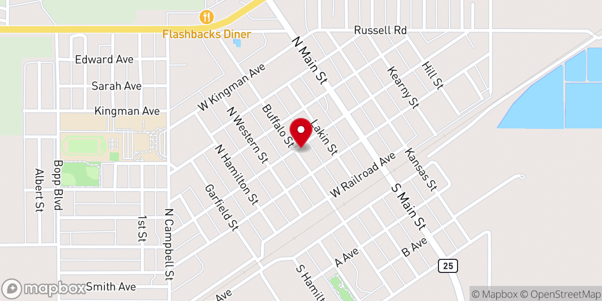 Map showing location of First Christian Church