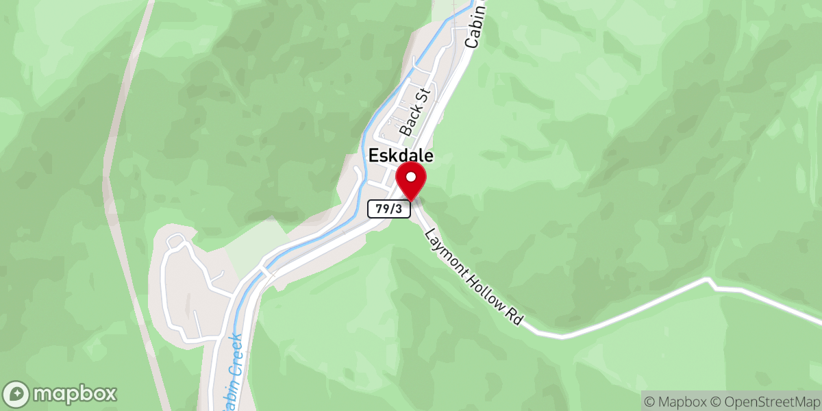 Map showing location of Eskdale Baptist Church